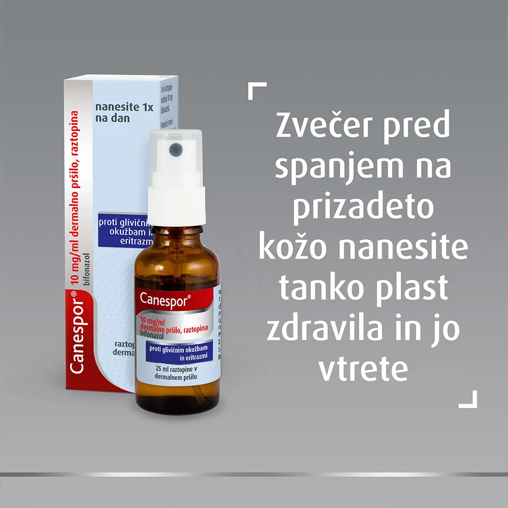 Canespor 10 mg/ml, dermalno pršilo (25 ml raztopina)