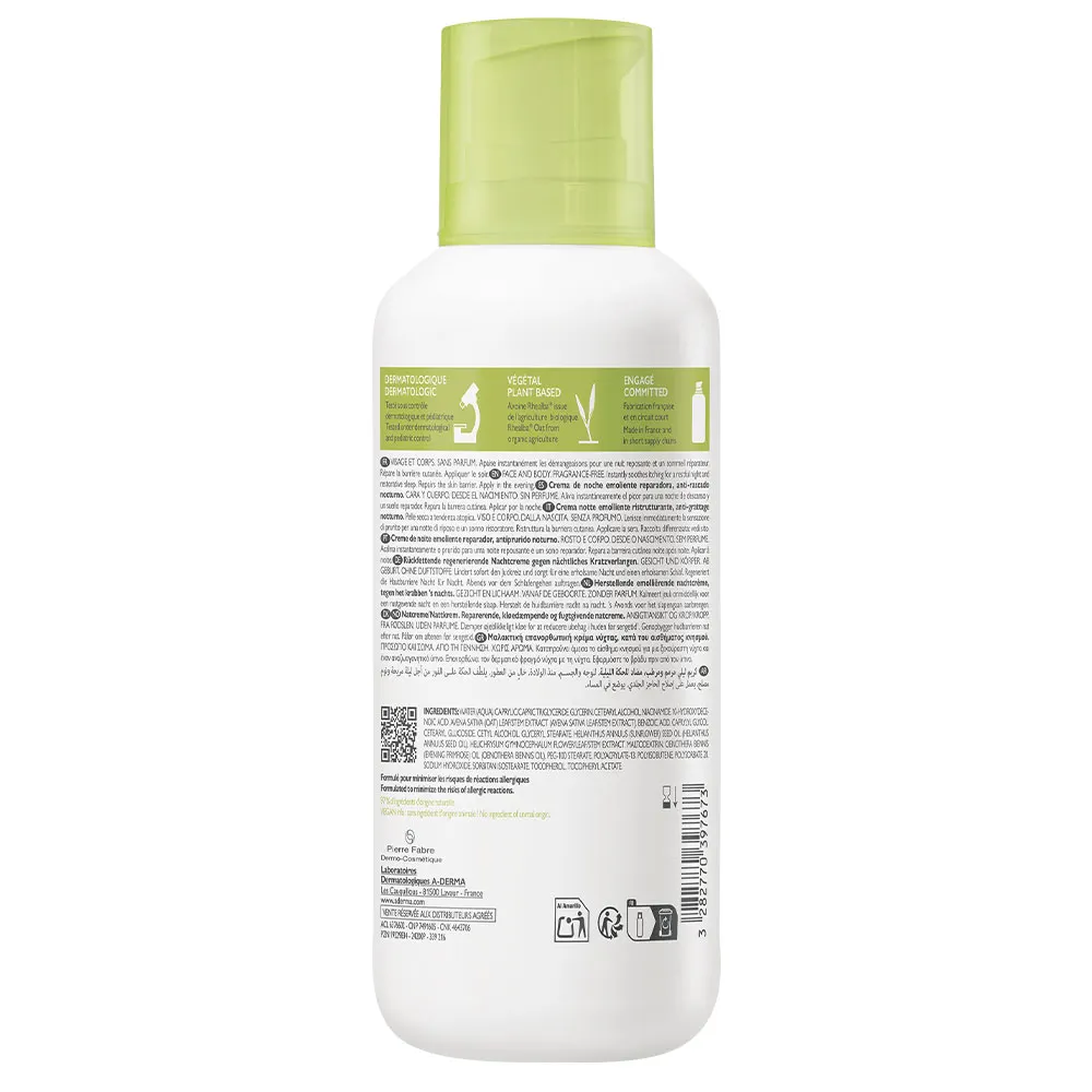 A-Derma Exomega Control, emolientna obnavljajoča nočna krema - plastenka (400 ml)