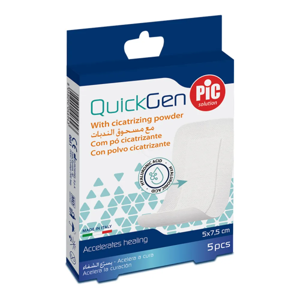 PiC QuickGen, obliž za celjenje ran 5 x 7,5 cm (5 obližev)