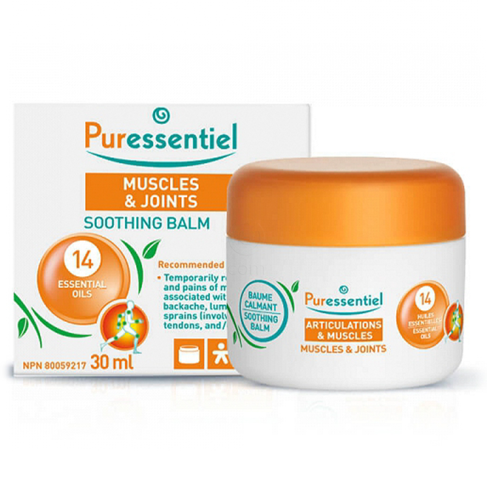 Puressentiel Muscles&Joints, pomirjevalni balzam s 14 eteričnimi olji (30 ml)