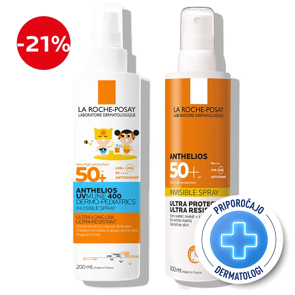 LRP Anthelios, duo protokol za zaščito pred soncem za vso družino - otroke in odrasle (2 x 200 ml)