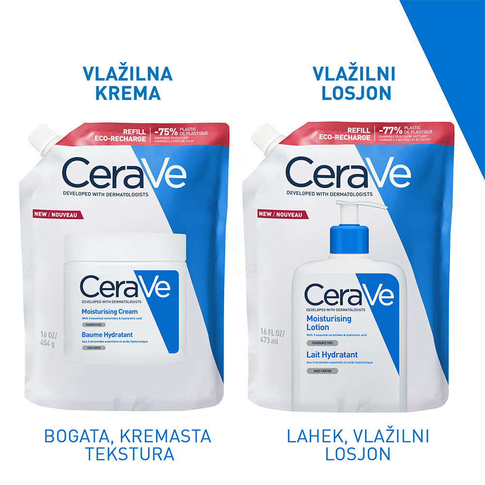 CeraVe, vlažilna krema za obraz in telo - Refill (454 g)