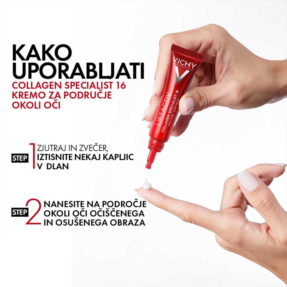 Vichy Liftactiv Collagen Specialist 16, nega za področje okoli oči (15 ml)