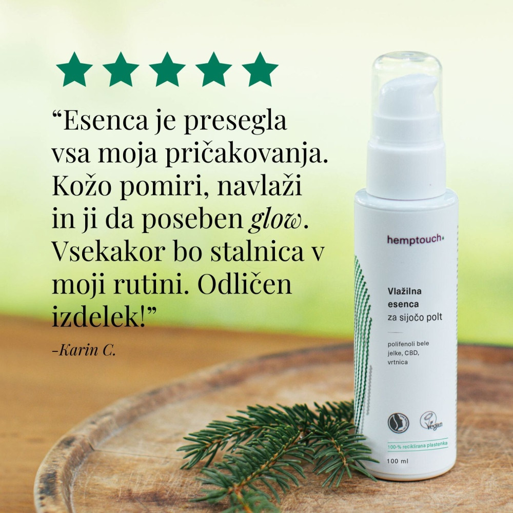 Hemptouch, vlažilna esenca za sijočo polt (100 ml)