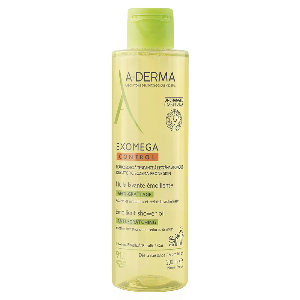 A-Derma Exomega Control, emolientno čistilno olje za tuširanje za atopijsko kožo (200 ml)