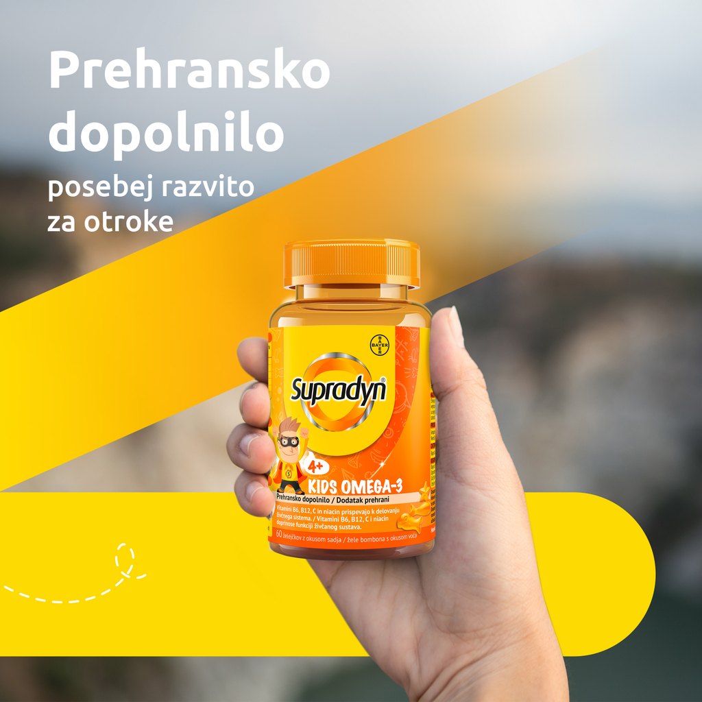 Supradyn Kids Omega-3, želejčki z okusom sadja (60 želejčkov)