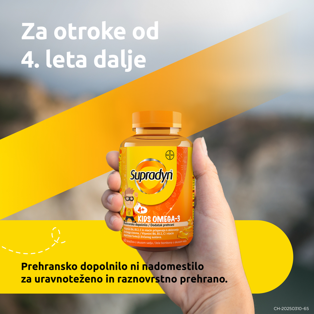 Supradyn Kids Omega-3, želejčki z okusom sadja (60 želejčkov)