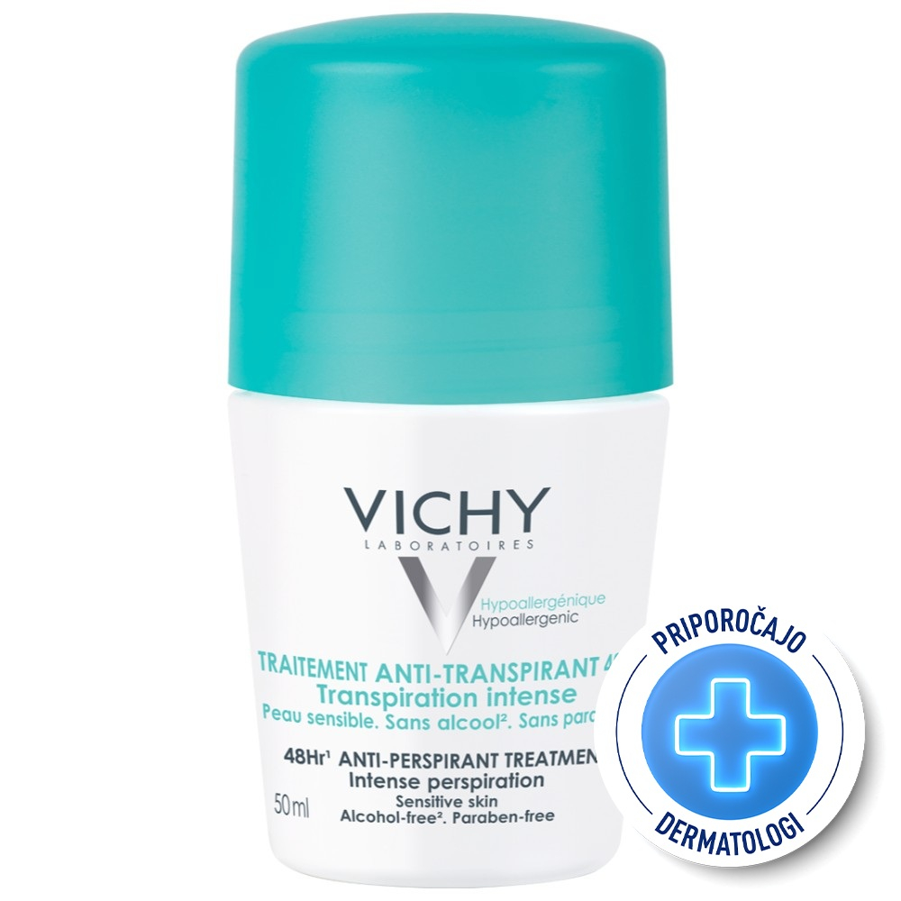 Vichy Deo, deodorant z antiperspirantom za uravnavanje potenja 48h - paket (2 x 50 ml)