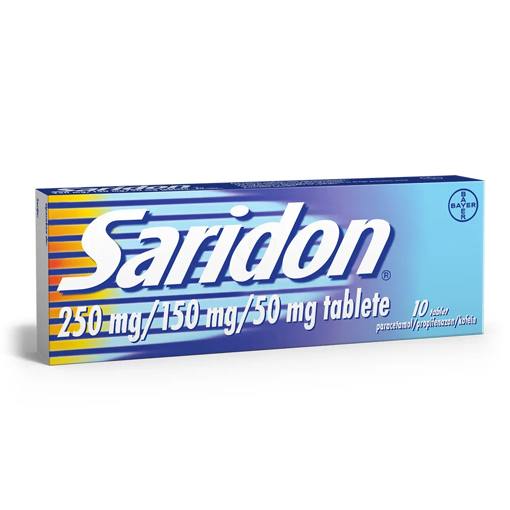 Saridon 250 mg/150 mg/50 mg, tablete (10 tablet)