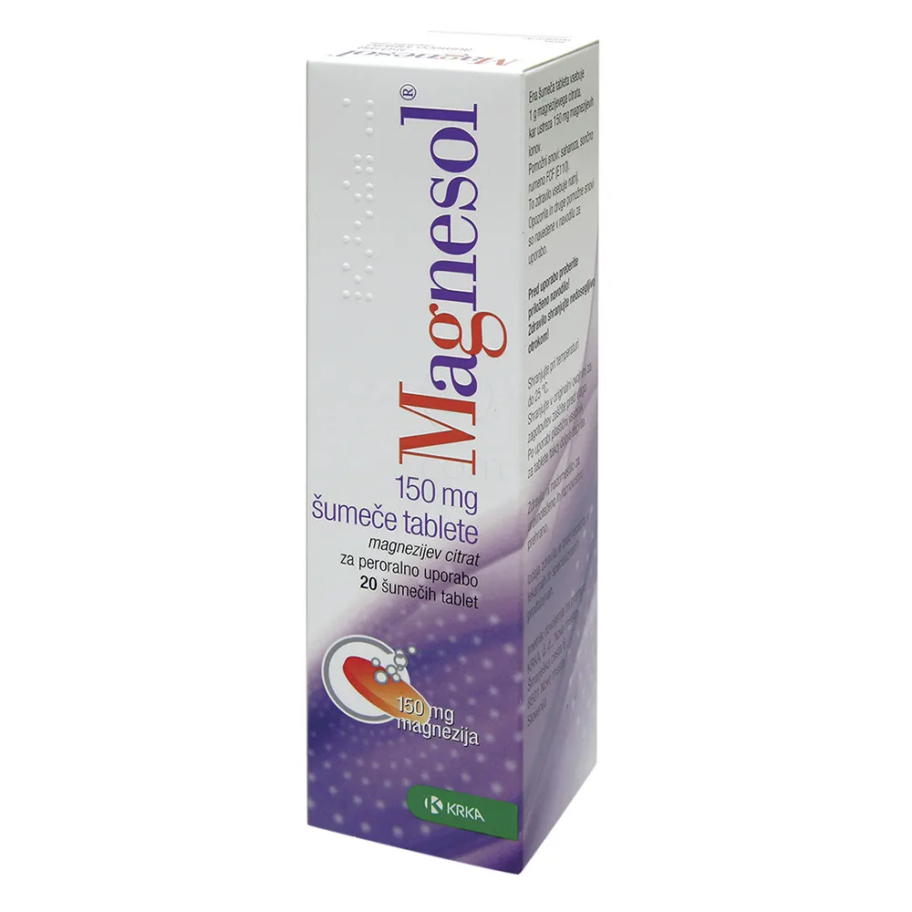 Magnesol 150 mg Krka, šumeče tablete (20 šumečih tablet)