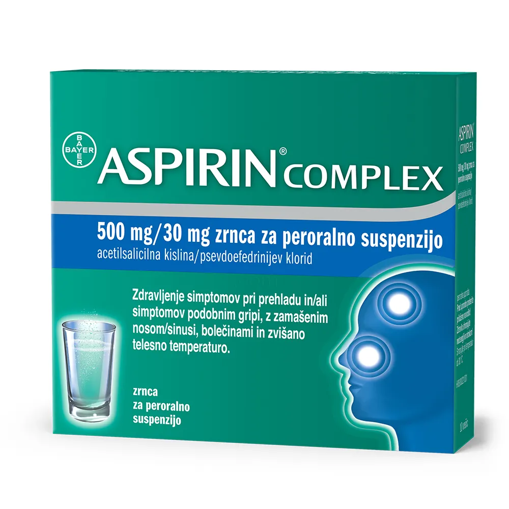 Aspirin Complex 500 mg/30 mg, zrnca za peroralno suspenzijo (20 vrečk)