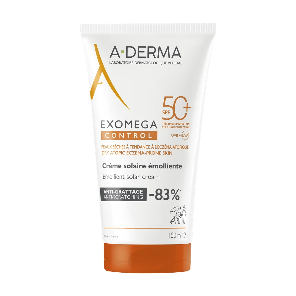 A-Derma Exomega Control, paket: zaščita pred sonce + olje (150 ml + 200 ml)