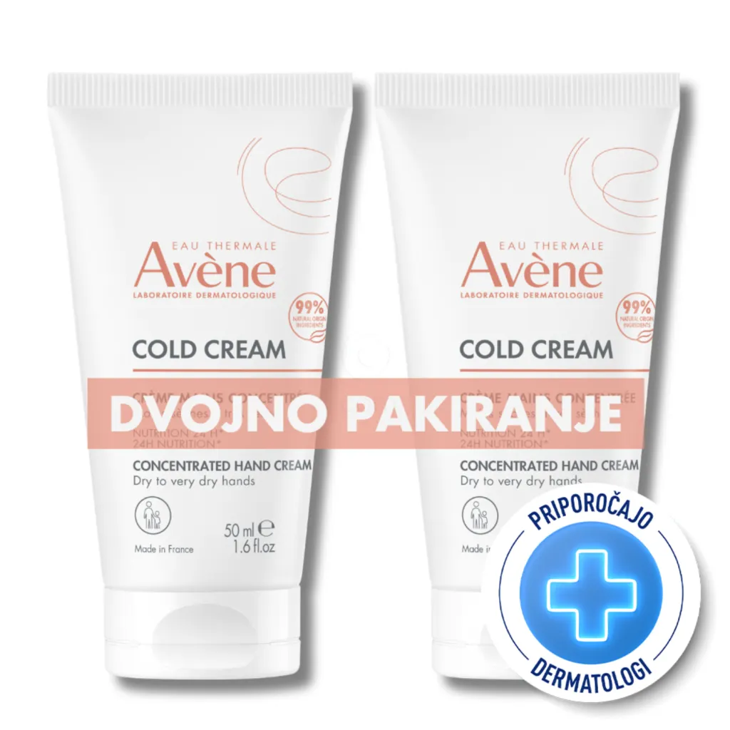 Avene Cold, paket - koncentrirana krema za roke (2 x 50 ml)