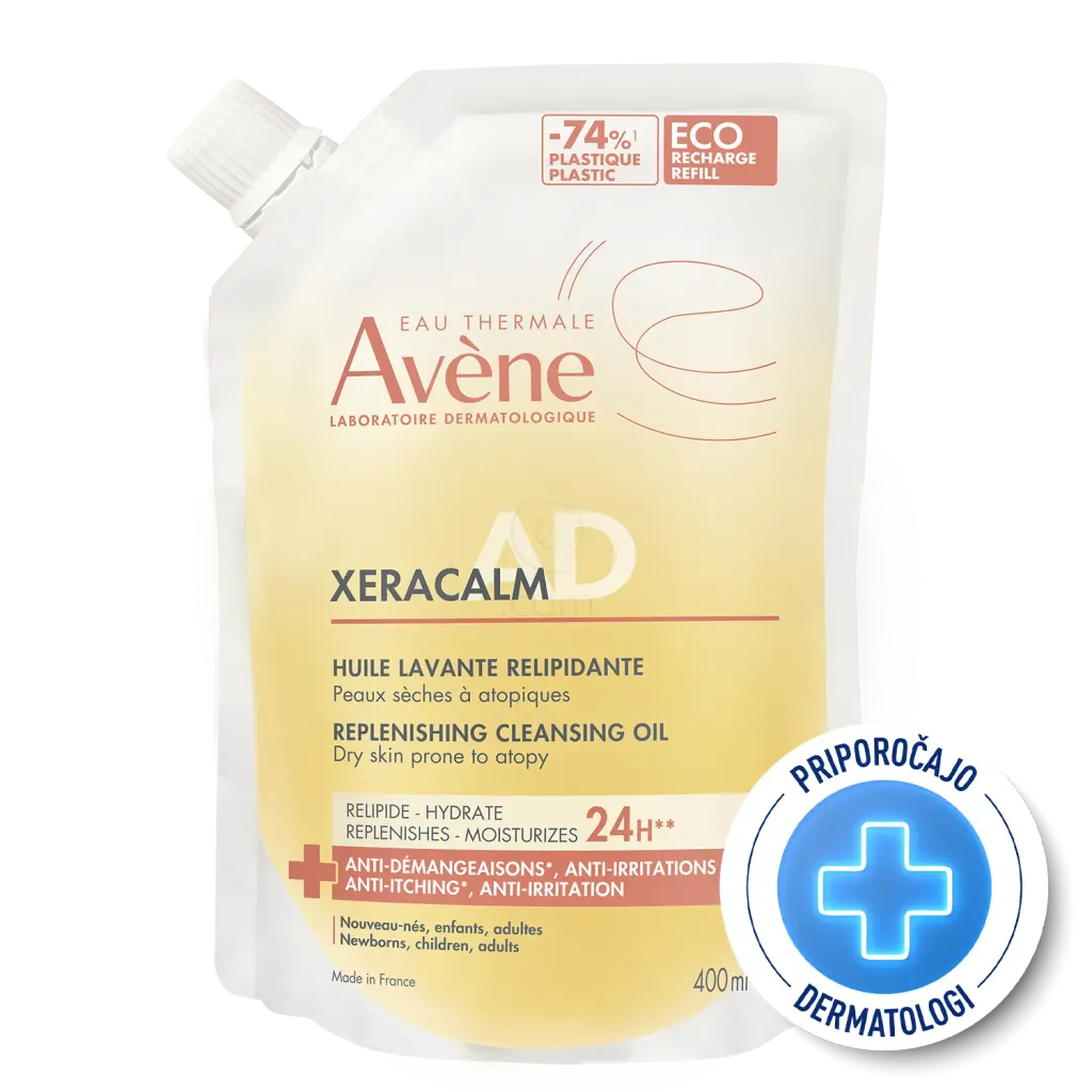 Avene XeraCalm A.D, relipidirajoče olje za čiščenje  - Refill (400 ml)