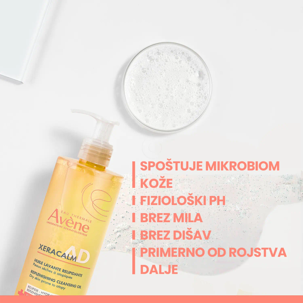 Avene XeraCalm A.D, relipidirajoče olje za čiščenje  - Refill (400 ml)