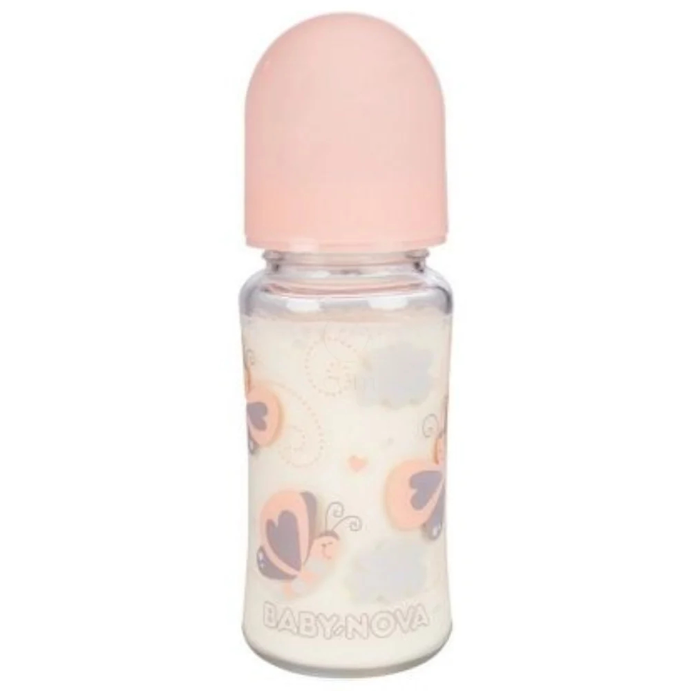 Baby-Nova, steklena steklenička s širokim vratom - različni motivi (230 ml)