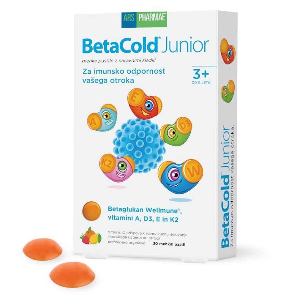 BetaCold Junior Ars Pharmae, mehke pastile za otroke (30 pastil)