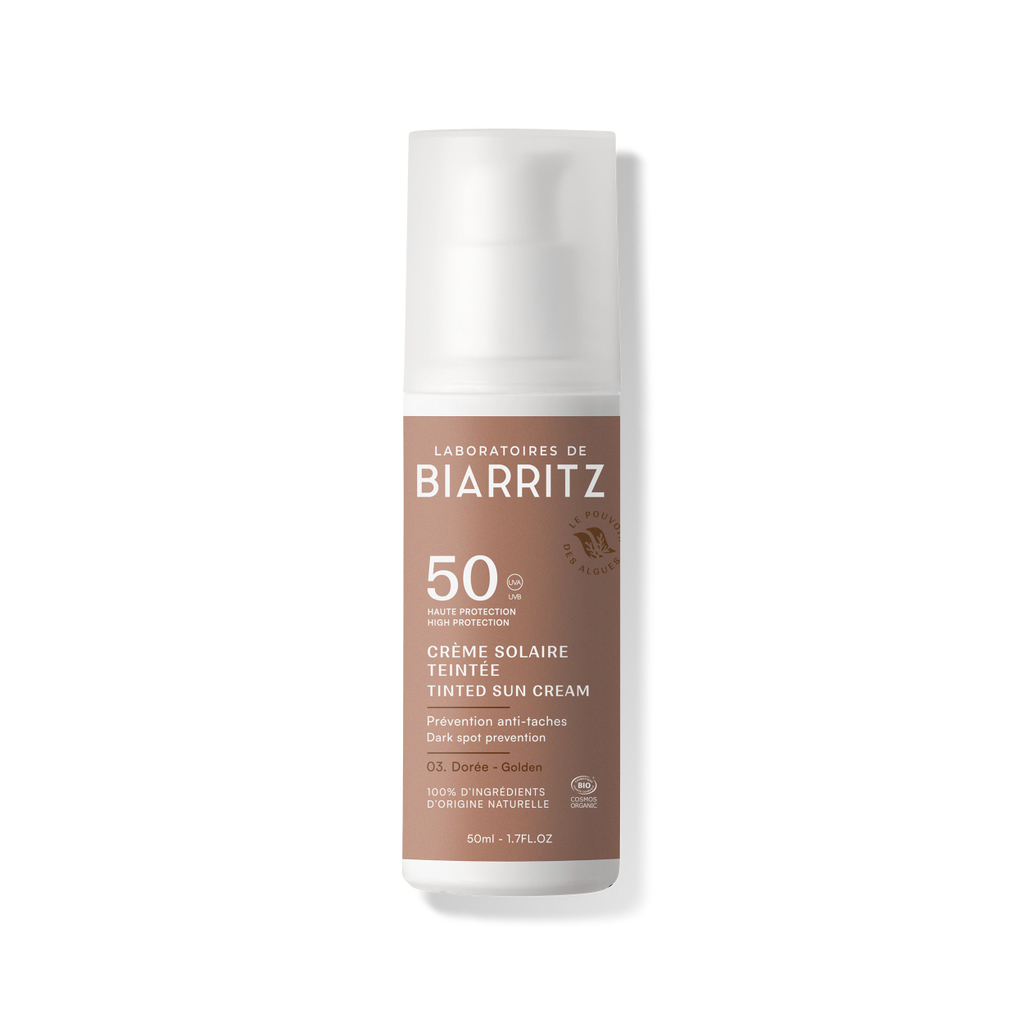 Biarritz BIO, tenirana krema za obraz za zaščito pred soncem - ZF50 - zlata (50 ml)