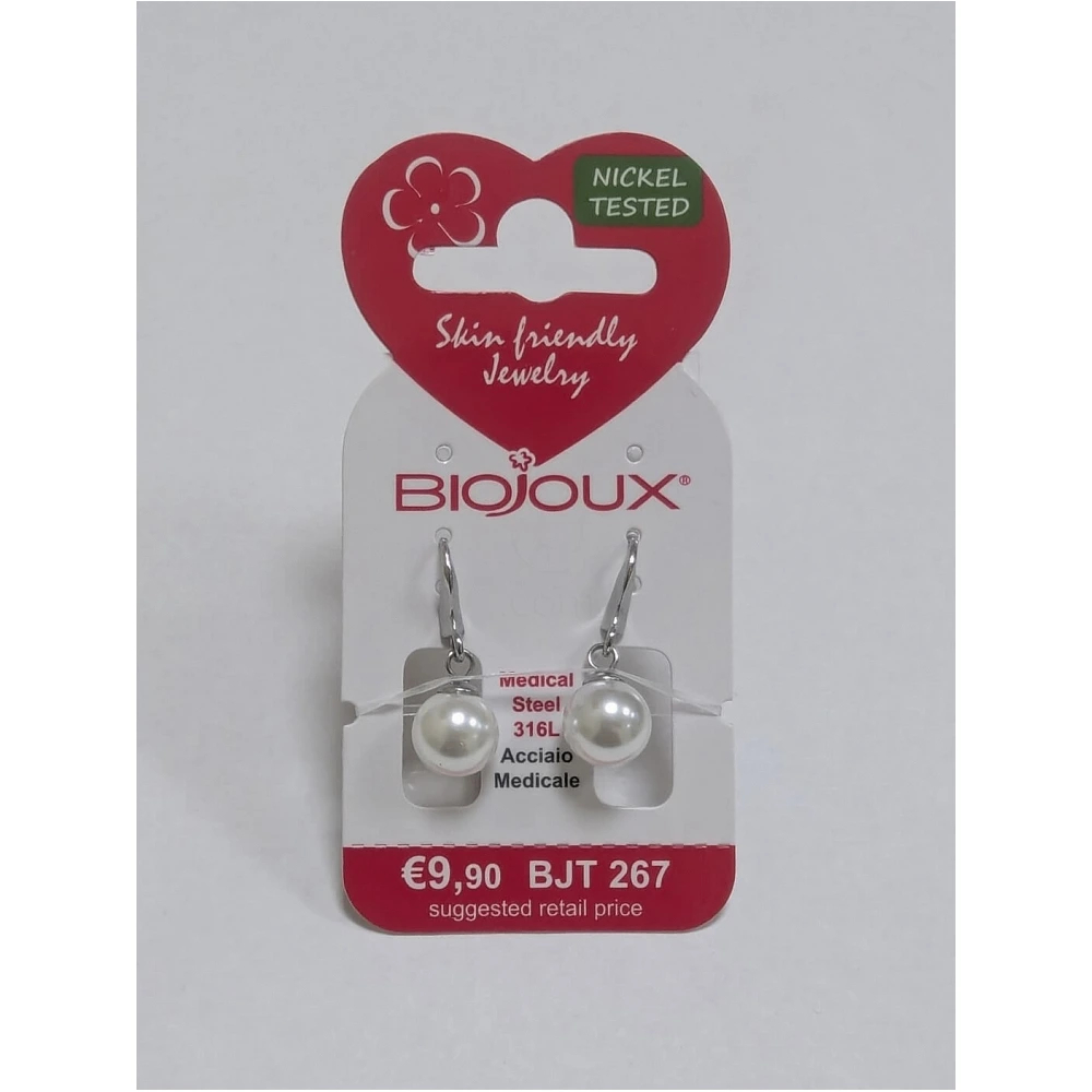 Biojoux, uhani iz kirurškega jekla - biserna kapljica - BJT267 (2 uhana)