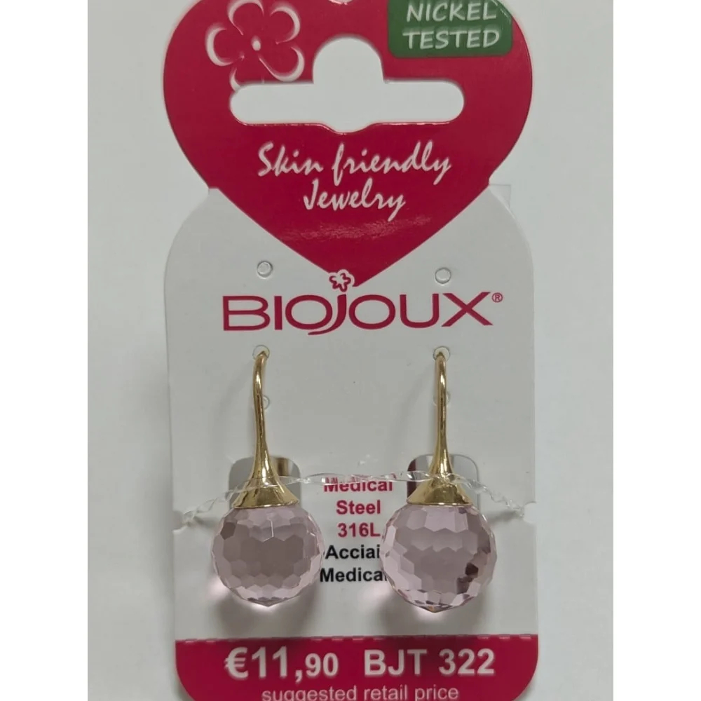 Biojoux, uhani iz kirurškega jekla - Karmen rožnat zlat - BJT322 (2 uhana)