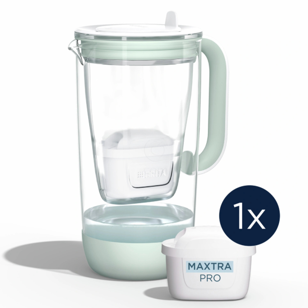 Brita Glass One 60th Anniversary Edition, stekleni vrč za filtriranje vode - zelen - 2,5 l (1 komplet)