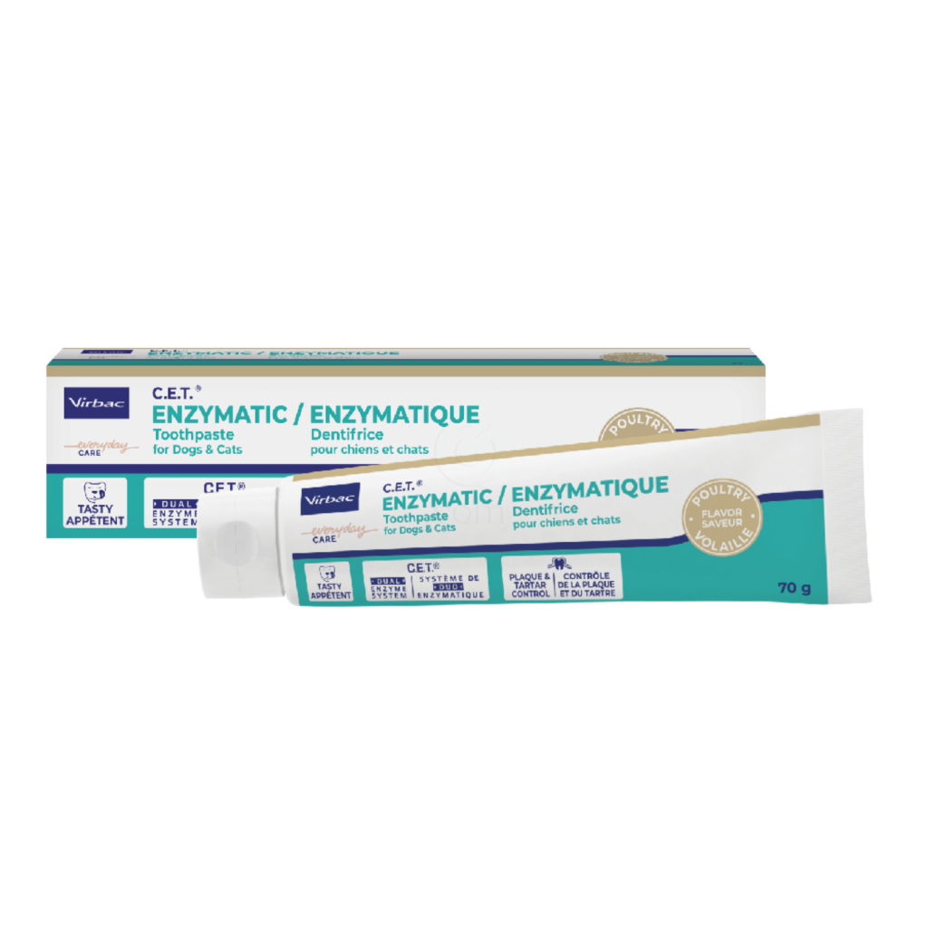 Dentifrice C.E.T. Virbac, encimska zobna pasta za pse in mačke z okusom perutnine (70 g)