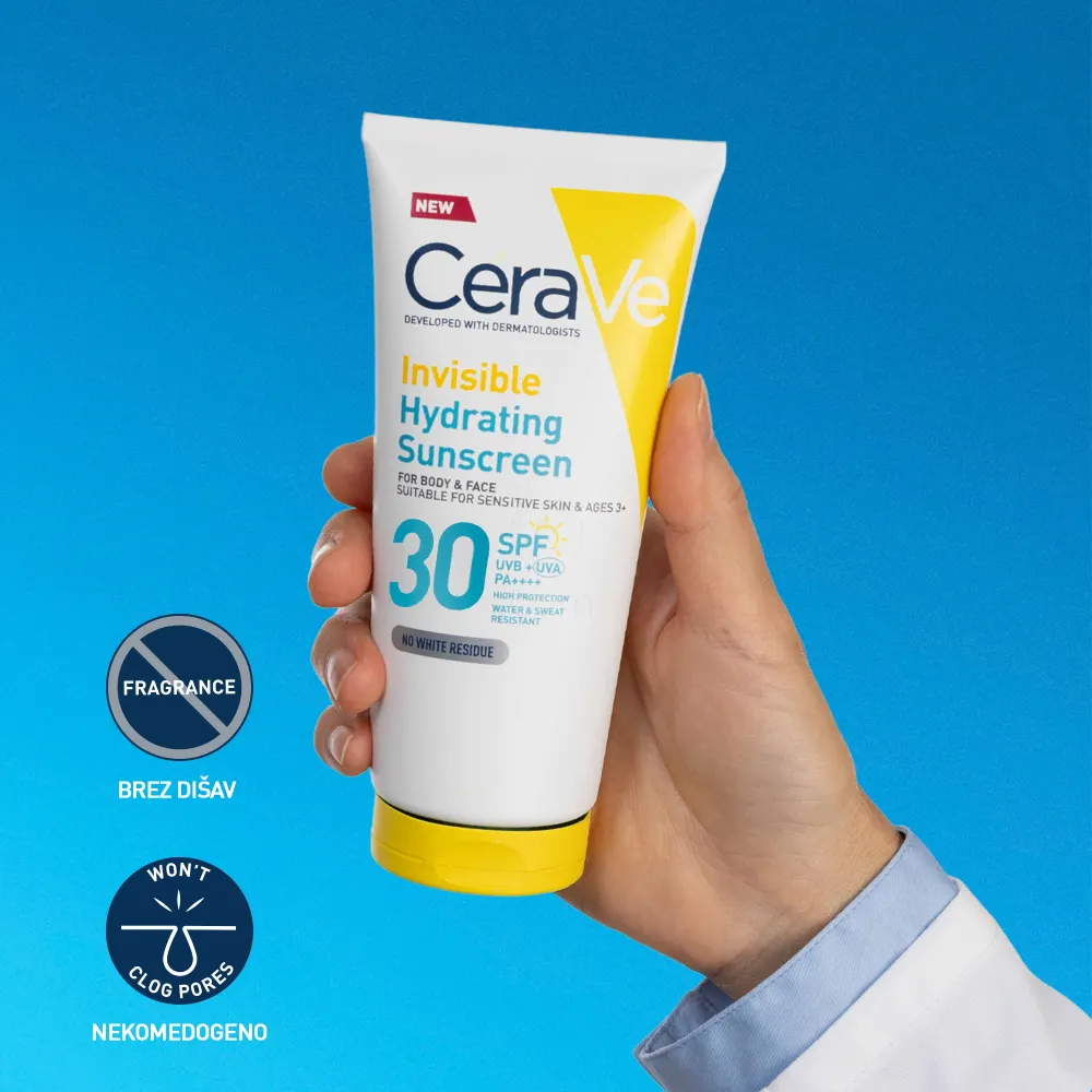 CeraVe Sun, nevidni losjon za zaščito pred soncem - ZF30 (177 ml)