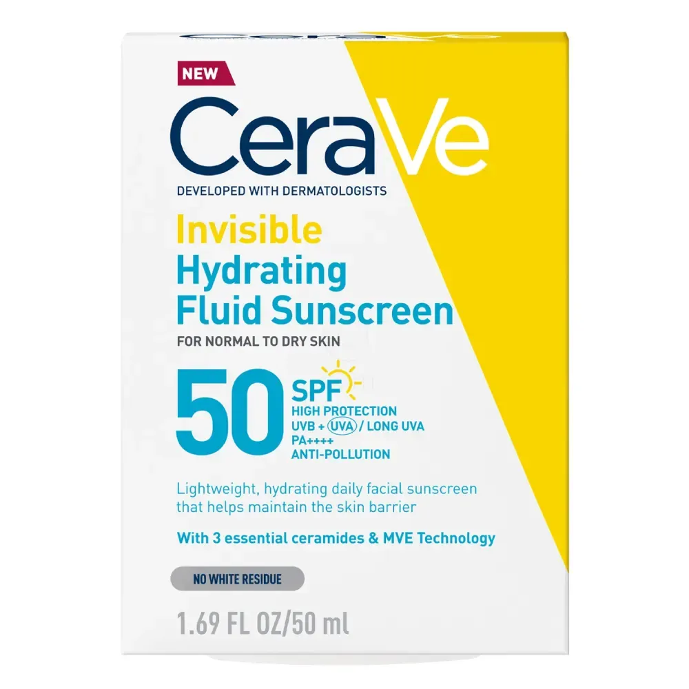 CeraVe Sun, nevidni vlažilni fluid za zaščito pred soncem - ZF50 (50 ml)