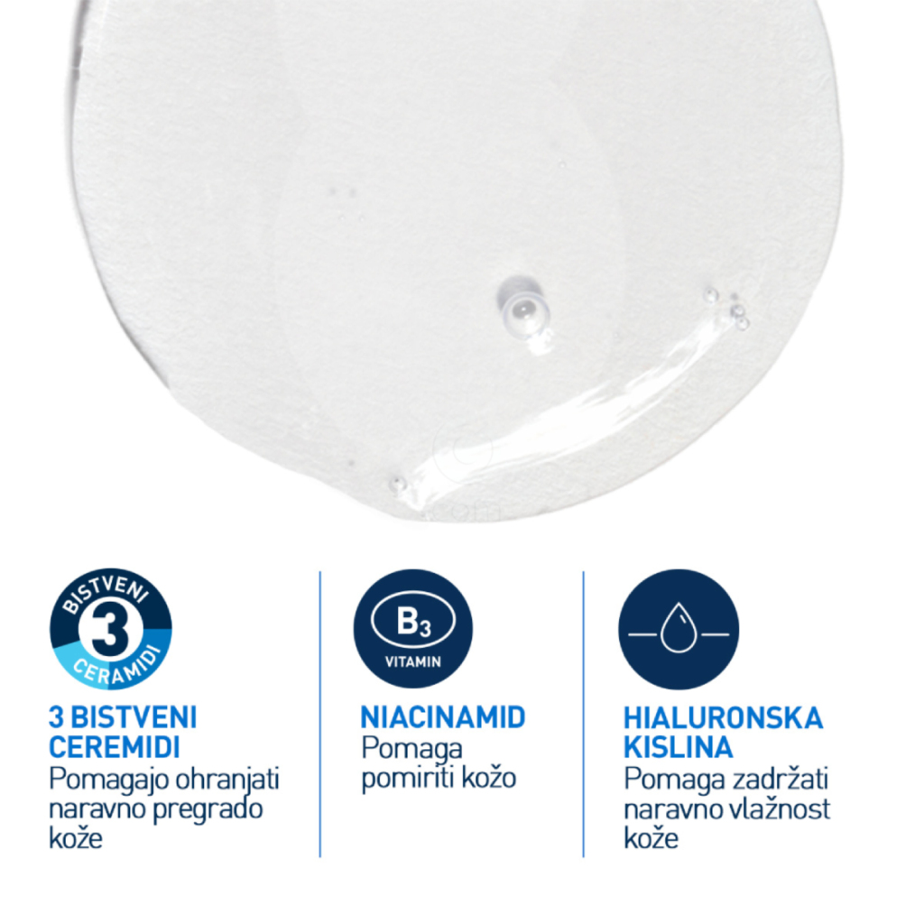 CeraVe, peneči čistilni gel za obraz za normalno do mastno kožo - Refill (473 ml)
