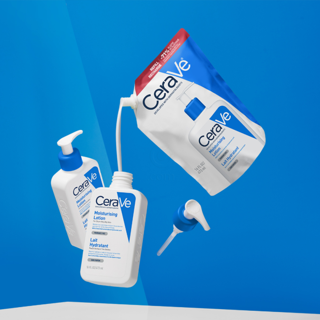 CeraVe, vlažilni losjon za telo za suho do zelo suho kožo - Refill (473 ml)