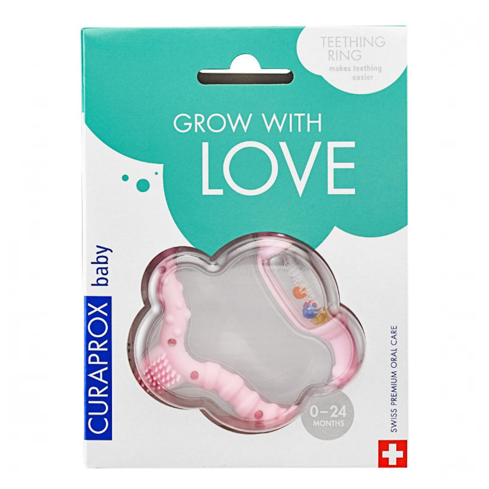 Curaprox Baby, obroček za grizenje - roza (1 obroček)