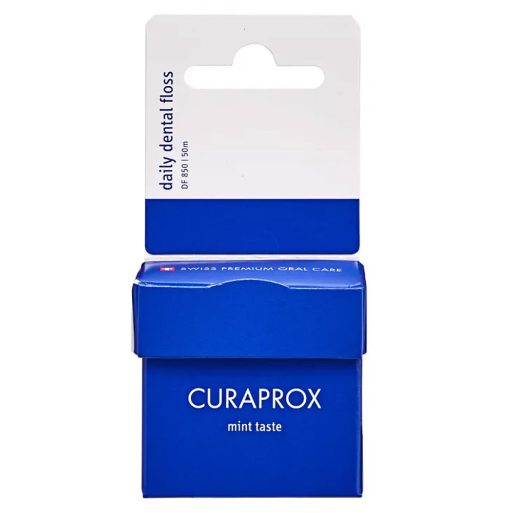 Curaprox DF850, povoščena zobna nitka - okus mete (50 ml)
