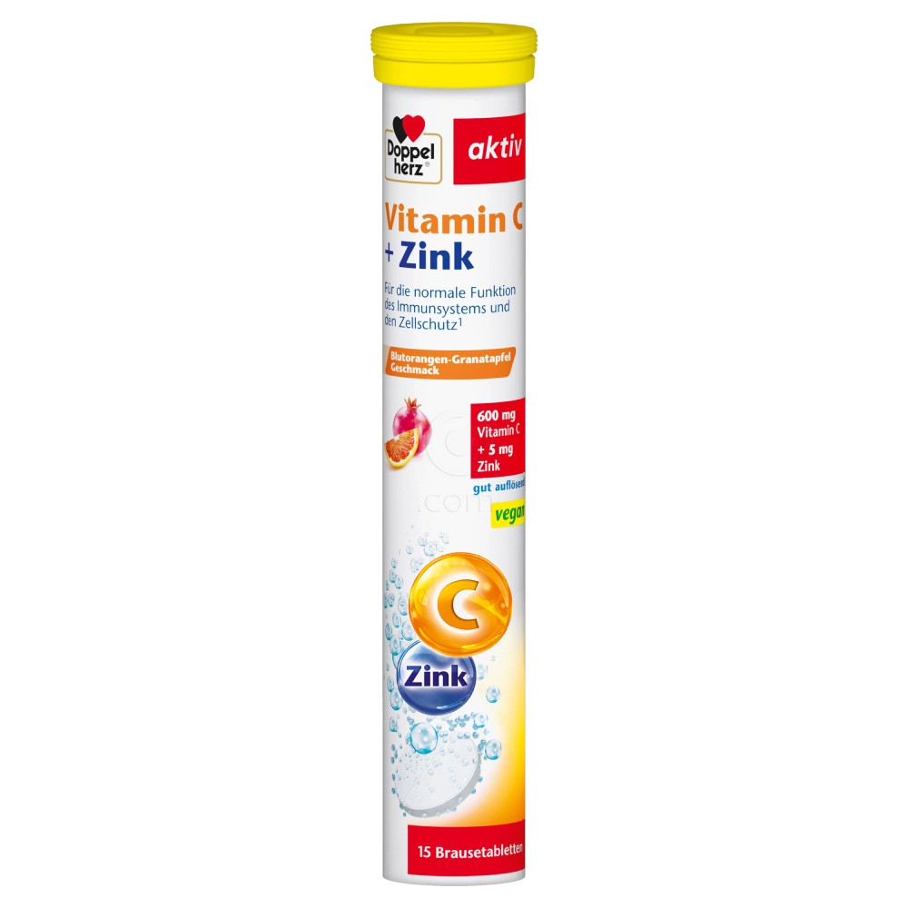 Doppelherz Aktiv Vitamin C + Cink, šumeče tablete (15 šumečih tablet)