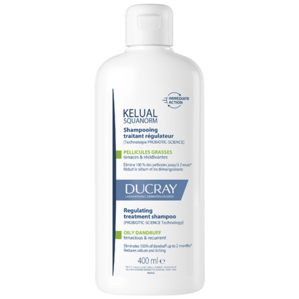 Ducray Kelual Squanorm, regulirajoči tretma šampon proti mastnemu prhljaju (400 ml)