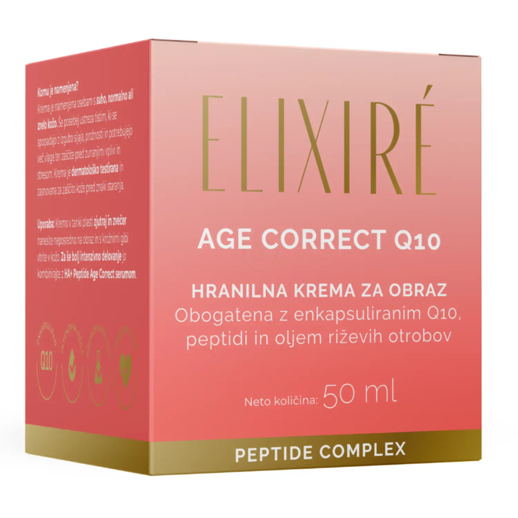 Elixire Age Correct Q10, hranilna krema za obraz za mladosten videz (50 ml)