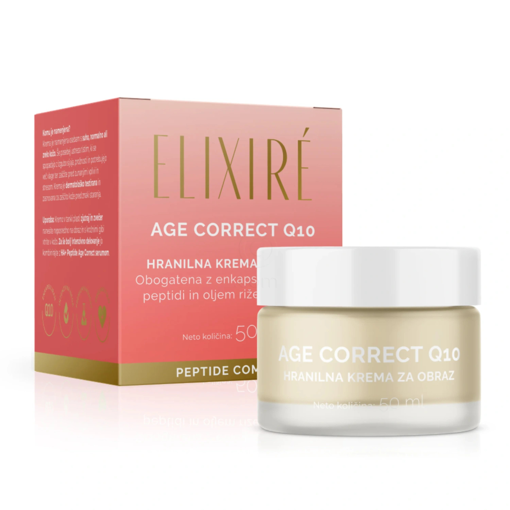 Elixire Age Correct Q10, hranilna krema za obraz za mladosten videz (50 ml)