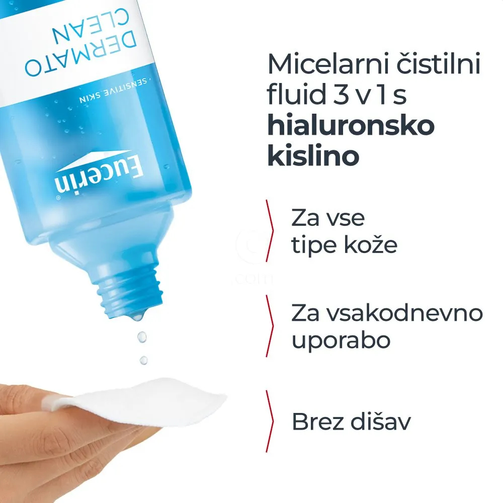 Eucerin DermatoClean  [Hyaluron], micelarni čistilni fluid 3v1 (400 ml)
