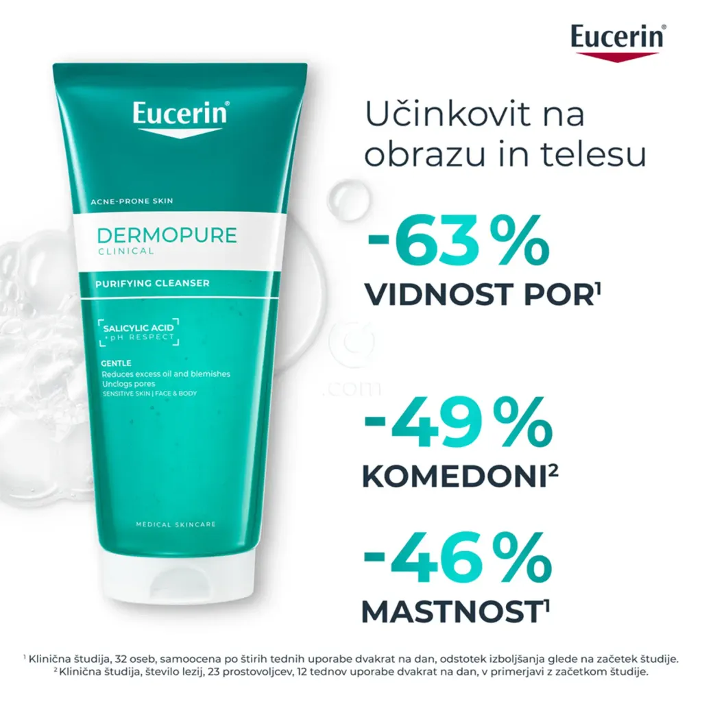 Eucerin DermoPure Clinical čistilni gel, za kožo nagnjeno k nepravilnostim (200 ml)