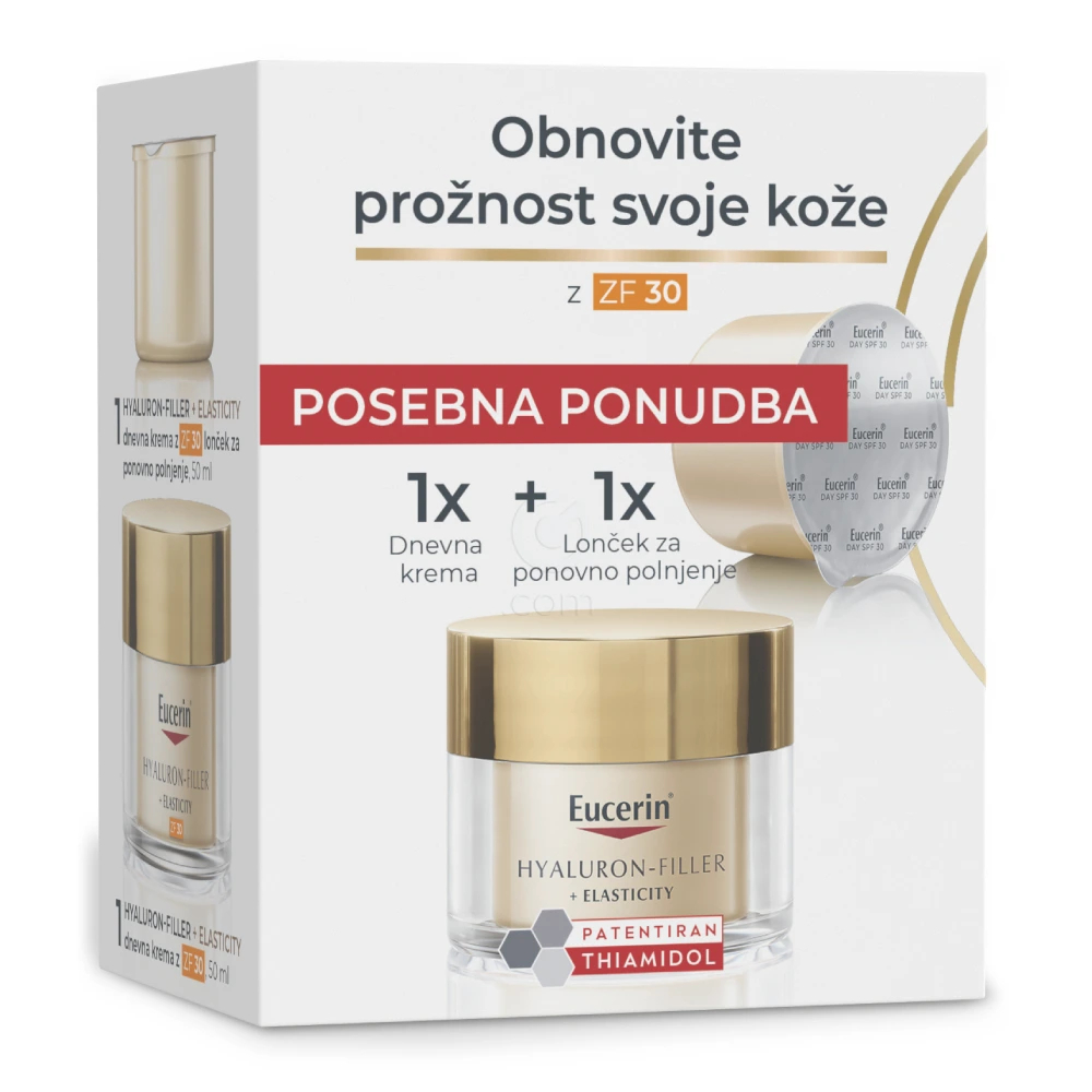 Eucerin Hyaluron-Filler + Elasticity, dnevna krema - ZF30 - paket (2 x 50 ml)