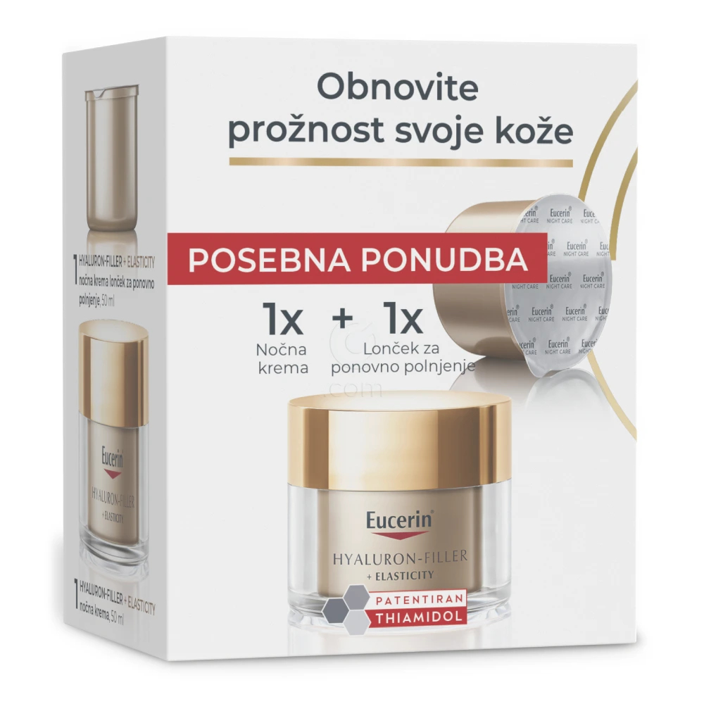 Eucerin Hyaluron-Filler + Elasticity, nočna krema - paket (2 x 50 ml)
