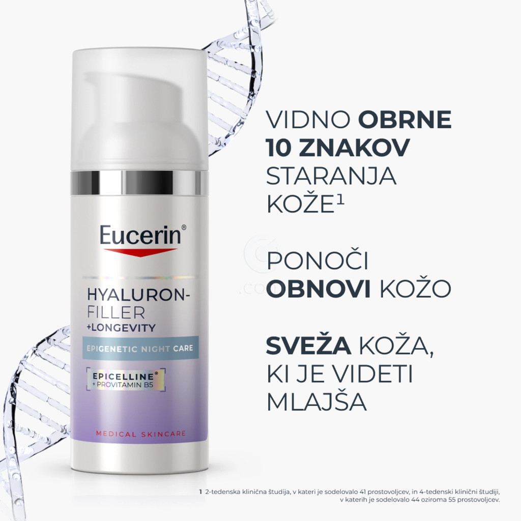 Eucerin Hyaluron-Filler + Longevity Epigenetic, nočna krema proti znakom staranja (50 ml)