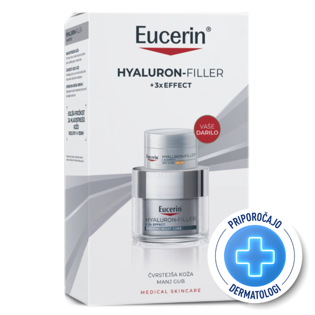 Eucerin Hyaluron-Filler Xmas Set, nočna krema + mini dnevna krema- ZF 30 (50 ml + 20 ml)