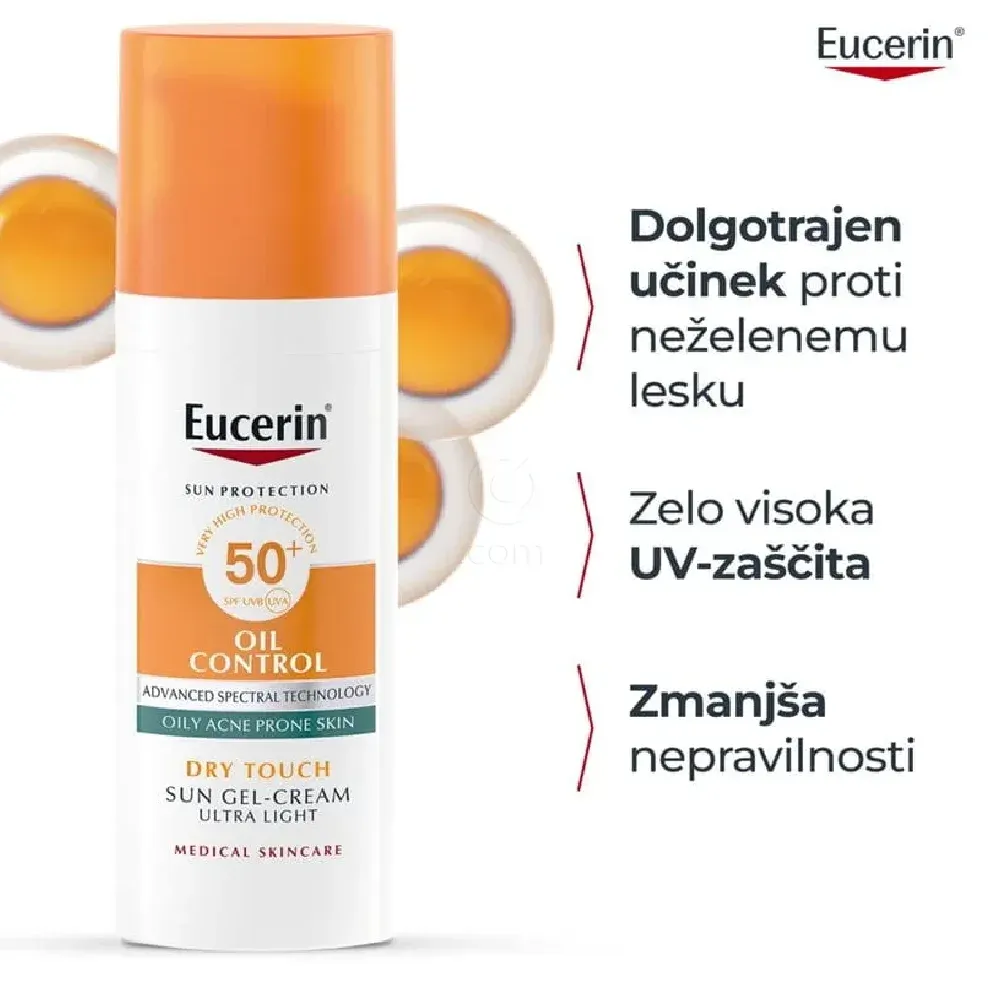 Eucerin Sun Oil Control Dry Touch, kremni gel za zaščito obraza - ZF50+ (50 ml)