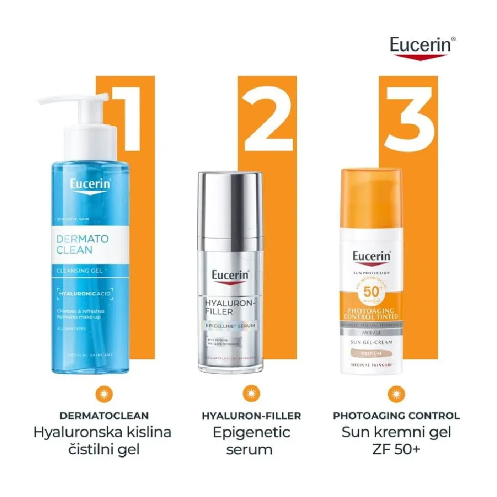 Eucerin Sun Photoaging Control, fluid za obraz v odtenku Medium - ZF50+ (50 ml)