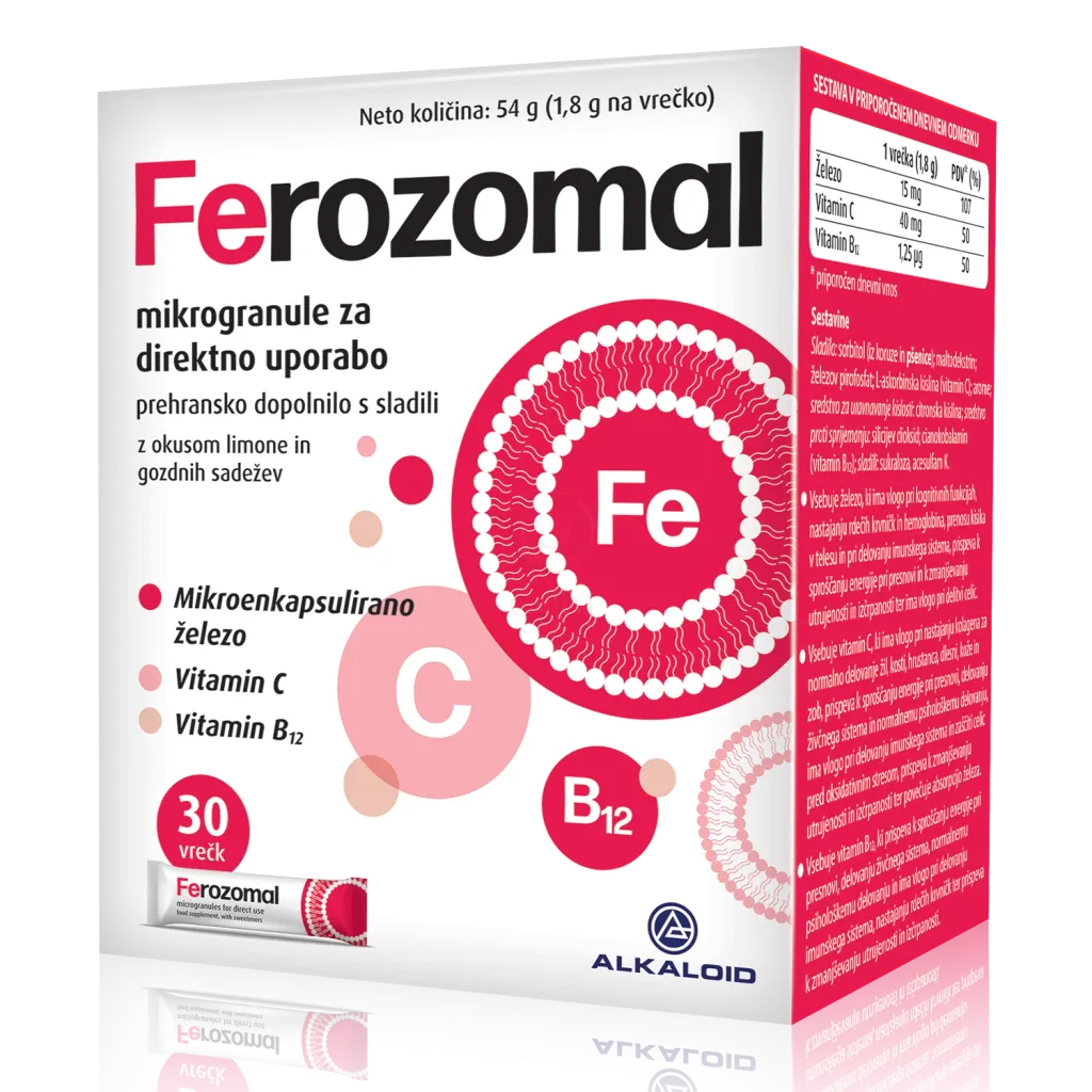 Ferozomal Direkt Železo 15 mg, mikrogranule v vrečkah (30 x 1,8 g)