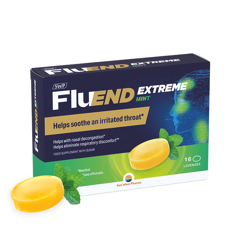 FluEND Extreme Mint SWP, pastile z okusom mentola (16 pastil)