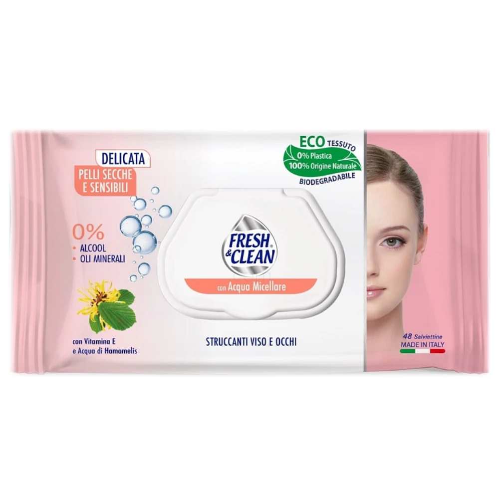 Fresh&Clean Sensitive, robčki za odstranjevanje ličil za vse tipe kože (48 robčkov)