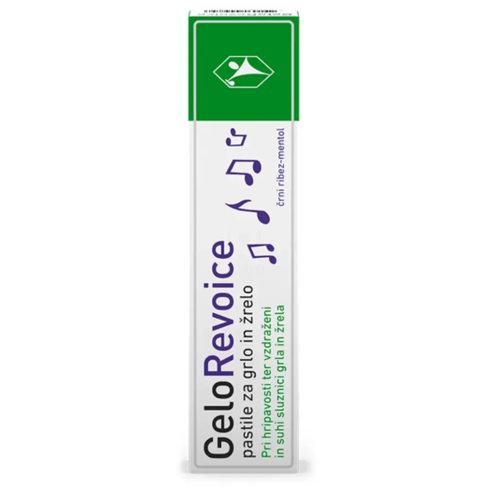 GeloRevoice, pastile za grlo črni ribez/mentol (20 pastil)