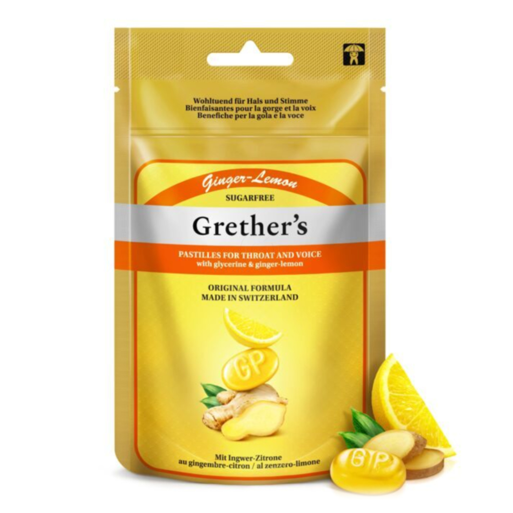 Grether's, pastile ingver - limona brez sladkorja s sladili - vrečka (110 g)