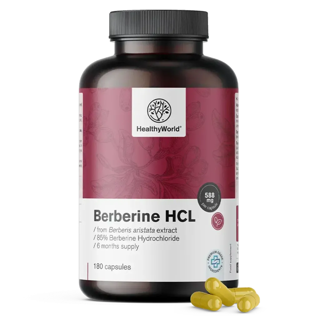 HealthyWorld Berberin HCL 500 mg, kapsule (180 kapsul)